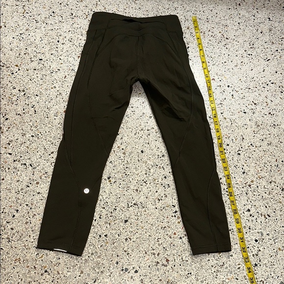 Lululemon olive green Time to Sweat crop leggings tights reflective 23” 8 - Picture 10 of 10